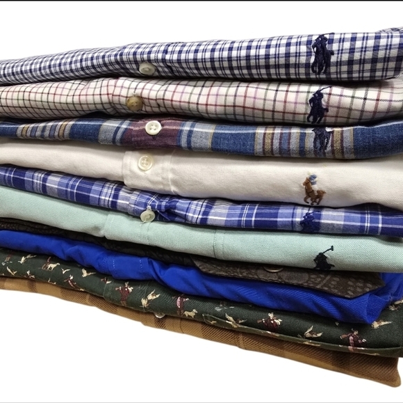 10pc Bundle Polo Ralph Lauren Long & Shirt Sleeves Button Down Shirts Sz Xl